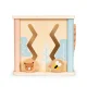 ECOTOYS wooden activity cube with maze, shape sorter, gears and clock
