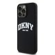 DKNY iPhone 15 Pro Max Case Liquid Silicone White Printed Logo MagSafe, Black