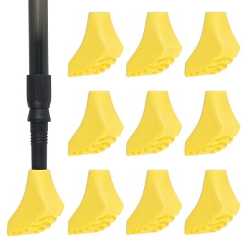 Neo-Sport Nordic Walking Pole Tips, 10-Pack, Yellow - Durable Replacement Accessories