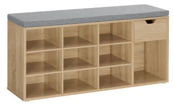Leobert Shoe Cabinet with Seat, Sonoma Oak