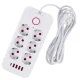 Maclean MCE391 W Power Strip, 6 Sockets, 4x USB, 1x USB-C, 2500W, 3m, White