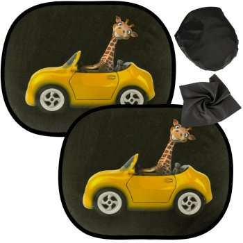 Self-adhesive Car Side Window Sunshade Sun Visor Curtain Blind, Giraffe