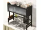 Over-Sink Dish Drying Rack and Organizer, 65 cm, Black