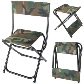 Large Folding Camping & Fishing Chair, Camouflage
