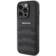 Apple iPhone 15 Pro 6.1\'\' AMG Leather Debossed Lines Case Cover, Black