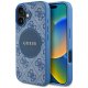 Guess 4G Circle Classic Logo MagSafe Case for iPhone 16 Blue