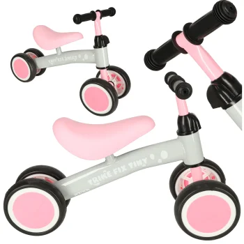 Trike Fix Tiny 4-Wheel Balance Bike, Pink