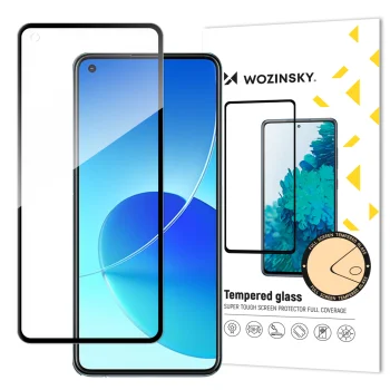 Wozinsky Tempered Glass Screen Protector for Oppo Reno6 4G, Full Glue, 9H, Black