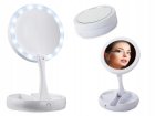 Magnifying Table Makeup Mirror with LED Light Foldable