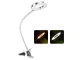24 LED Desk Lamp with Clip, USB, White/Silver