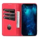 Apple iPhone 14 6.1\'\' AZNS Leather Stand Case Cover with Card Slots, Red