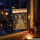 3D LED Window Stained Glass, Christmas Decoration, Warm Light