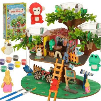 Creative Treehouse Building Kit with Plant Growing and Figurines