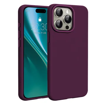 Etteri Silicone Mag Case for iPhone 15 Pro 6.1" with MagSafe, Dark Cherry