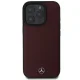 Mercedes iPhone 16 Pro Case Textured And Plain Leather MagSafe, Red