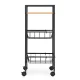 ModernHome Mobile Storage Trolley with 2 Baskets and Shelf
