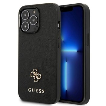 Guess Saffiano 4G Small Metal Logo Case for iPhone 13 Pro / 13, Black