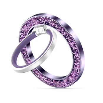 Tech-Protect MMR200 MagSafe Magnetic Phone Ring Holder, Purple with Crystals