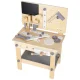 Workshop with wooden tools and work table