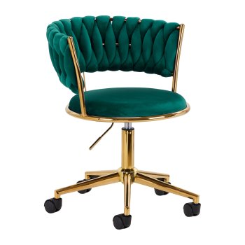 Swivel Salon Chair 4Rico QS-GW01G Velvet, Green