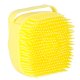 Silicone Pet Grooming Brush for Dogs and Cats with Shampoo Dispenser, Yellow