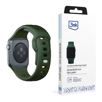 3mk Silicone Watch Strap for Apple Watch 42 / 44 / 45 / 49 mm, Green