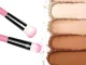 12-Piece Makeup Brush Set with Cylindrical Case, Pink