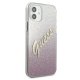 Чехол Guess для iPhone 12 mini, Glitter Gradient Script, розовый