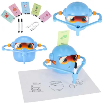 Interactive Drawing Robot for Kids, STEM Educational Drawing Toy Set, Blue