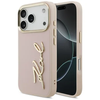 Karl Lagerfeld Karl Script Logo Case for iPhone 17 Pro, Pink
