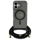 Guess iPhone 16 Case Crossbody Cord Script MagSafe, Black