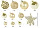Christmas Tree Baubles Set 100 pcs with Star, 6/4/3 cm, Gold