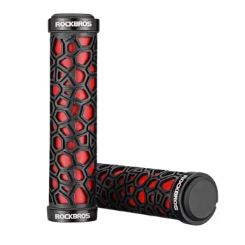Rockbros 2017-14ARD Bicycle Grips, Black/Red