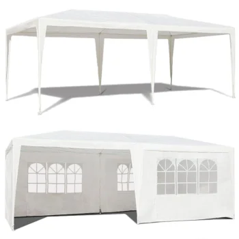 MultiGarden 3x6 m Garden Pavilion Party Tent with 6 Walls, white