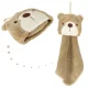 Kids Hand Towel for Kindergarten 42x25 cm, Brown Bear