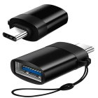 USB-C to USB 3.0 OTG Adapter for Laptops, Tablets, and Phones, black