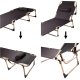 Luaro Folding Camping Bed with Adjustable Backrest, 193 cm, Grey