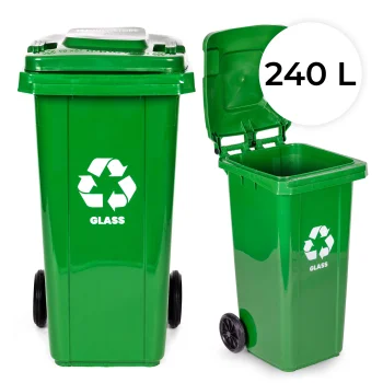 Multistore 240L Waste Bin for Glass, Green