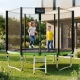 4Fizjo CLASSIC 252 cm (8FT) Garden Trampoline with Safety Net and Ladder, Green/Black