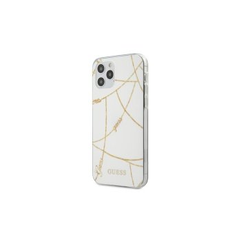 Apple iPhone 12 mini 5.7'' Guess Gold Chain Collection Case Cover (GUHCP12SPCUCHWH), White