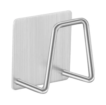 Universal Kitchen Sponge Holder / Wall Hook, Stainless Steel, Silver