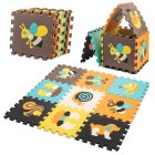 Foam puzzle mat for children 9 el. colourful animals 85cm x 85cm x 1cm