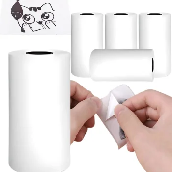 Self-Adhesive Thermal Paper for Mini Printers, 55 mm, 5 Rolls