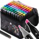 Nukido 80-Piece Dual Tip Alcohol Art Marker Set with Case NK-912