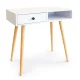 Cosmetic dressing table with drawer and shelf, white