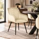 ModernHome Velvet Upholstered Dining Chairs with Armrests, Set of 2, Beige