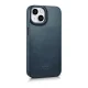 iCarer Oil Wax Leather Folio Case for iPhone 14 Plus with MagSafe, Blue (AKI14220707-BU)
