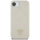 Guess Grained Hot Stamp Peony Triangle Logo MagSafe Case for iPhone 16e Beige