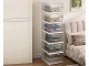 6-Tier Stackable Shoe Rack, Modular Organizer Cabinet, White