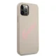 Guess iPhone 12 Pro Max Case Silicone Vintage Script, Gray Pink